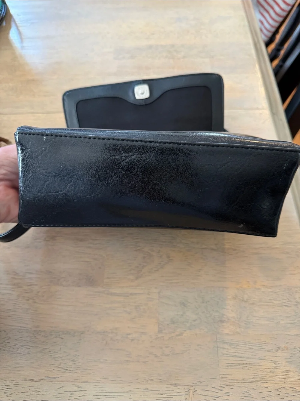 Liz Claiborne Black Leather Wristlet Clutch